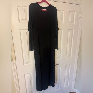 THE GREAT Black Long Sleeve Cotton Dress